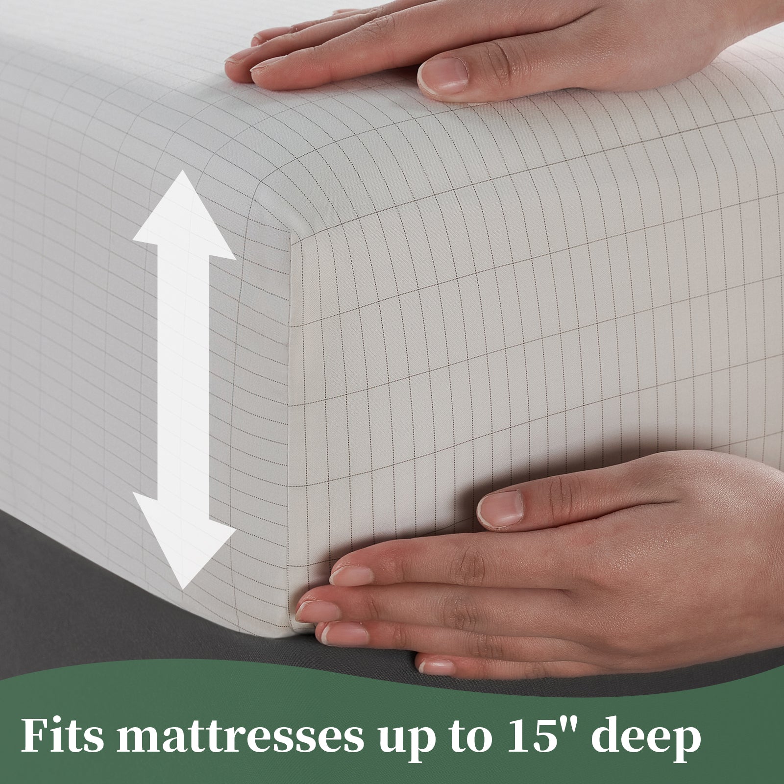 Grounding bamboo fitted sheet fits mattresses up to 15