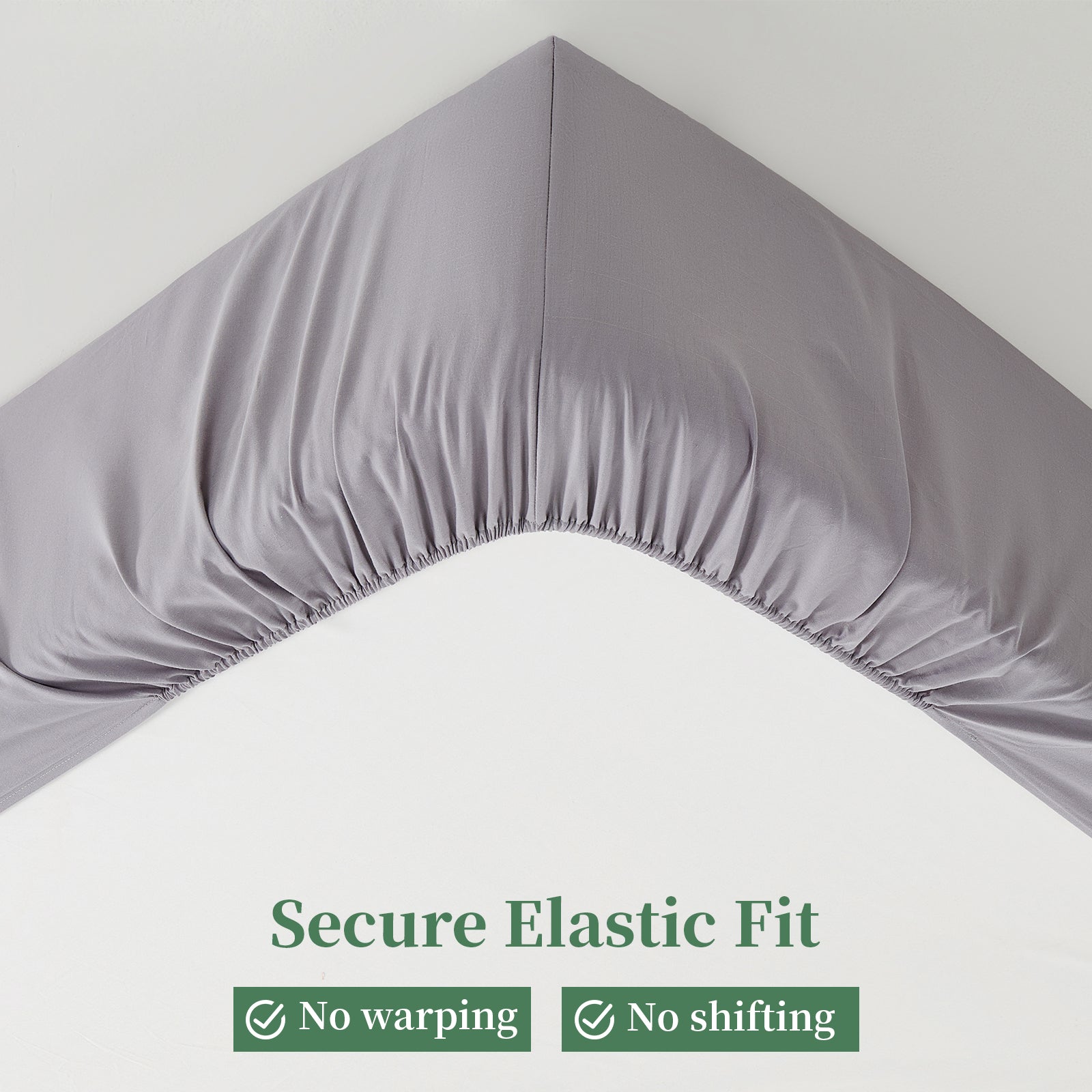 Grey bamboo grounding fitted sheet with secure elastic fit